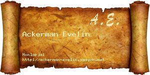 Ackerman Evelin névjegykártya